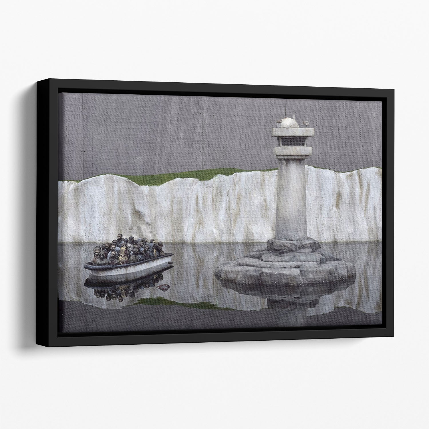 Banksy Refugee Floating Framed Canvas