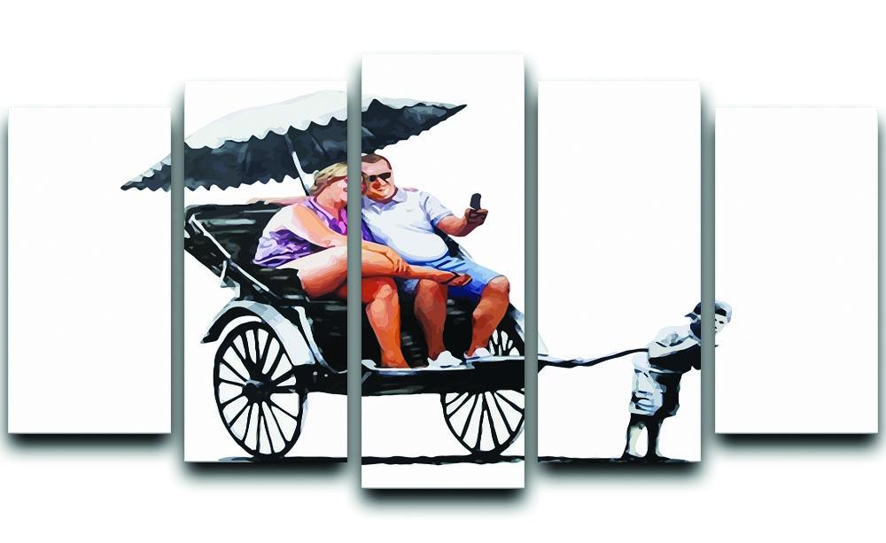Banksy Rickshaw Kid 5 Split Panel Canvas - Canvas Art Rocks - 1