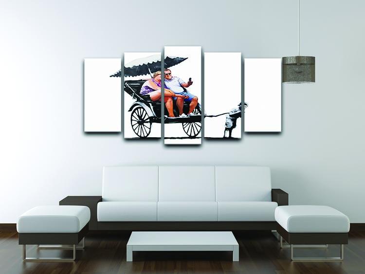 Banksy Rickshaw Kid 5 Split Panel Canvas - Canvas Art Rocks - 3