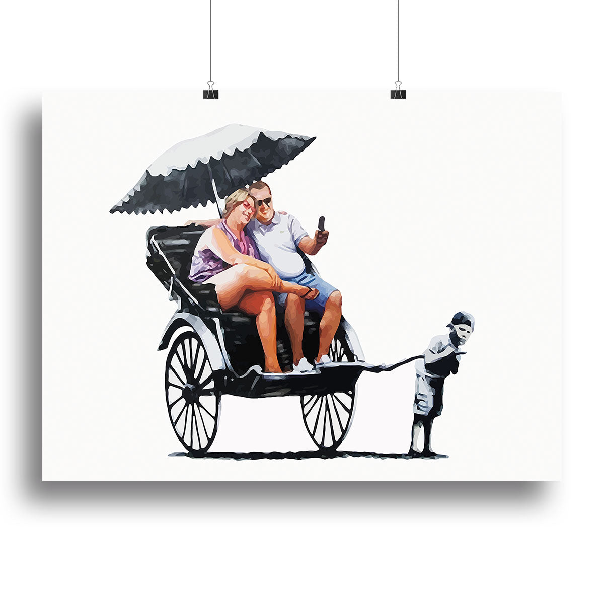 Banksy Rickshaw Kid Canvas Print or Poster - Canvas Art Rocks - 2