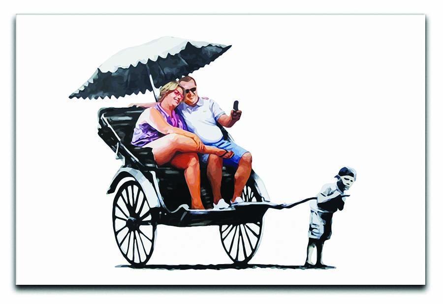Banksy Rickshaw Kid Canvas Print or Poster  - Canvas Art Rocks - 1