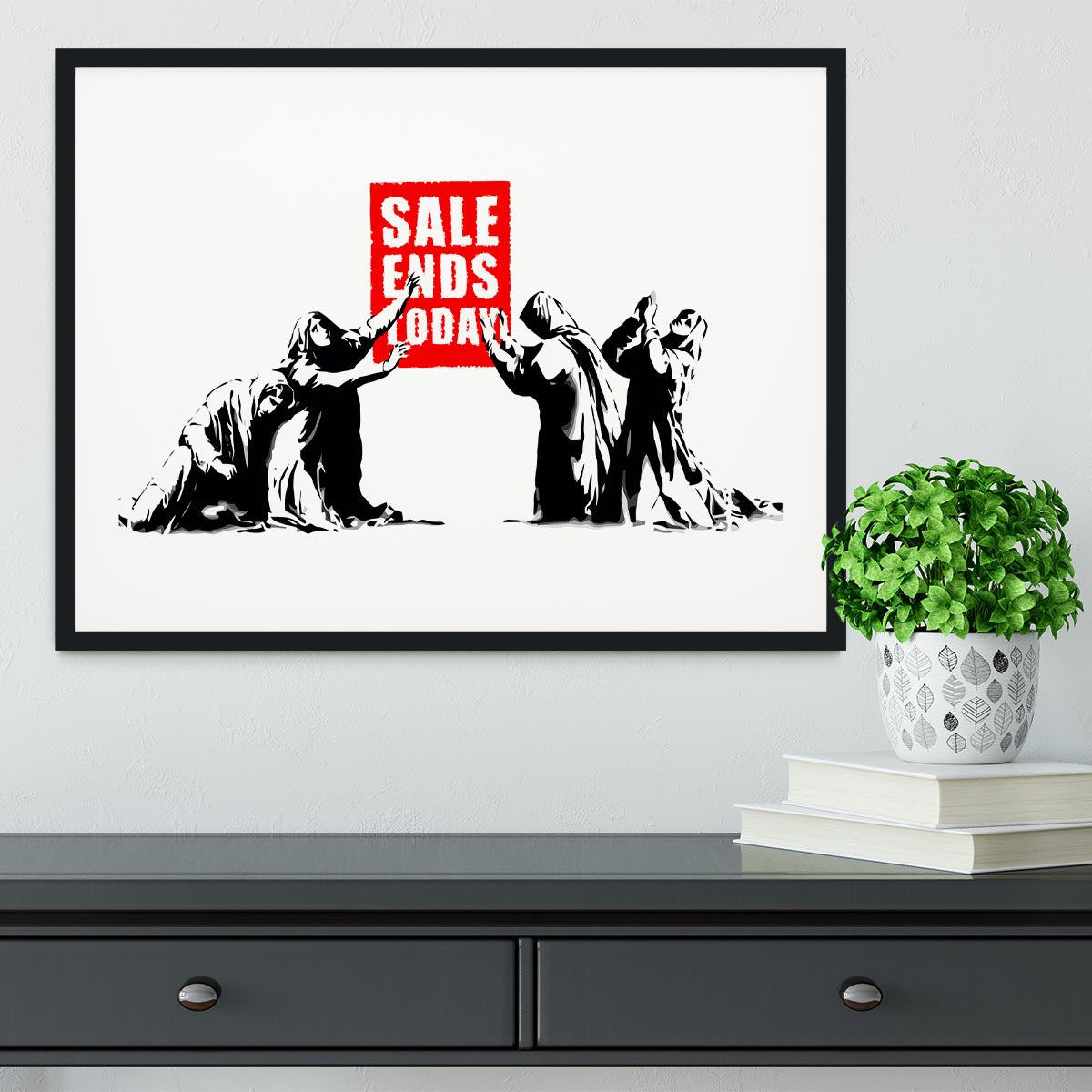 Banksy Sale Ends Today Framed Print - Canvas Art Rocks - 1