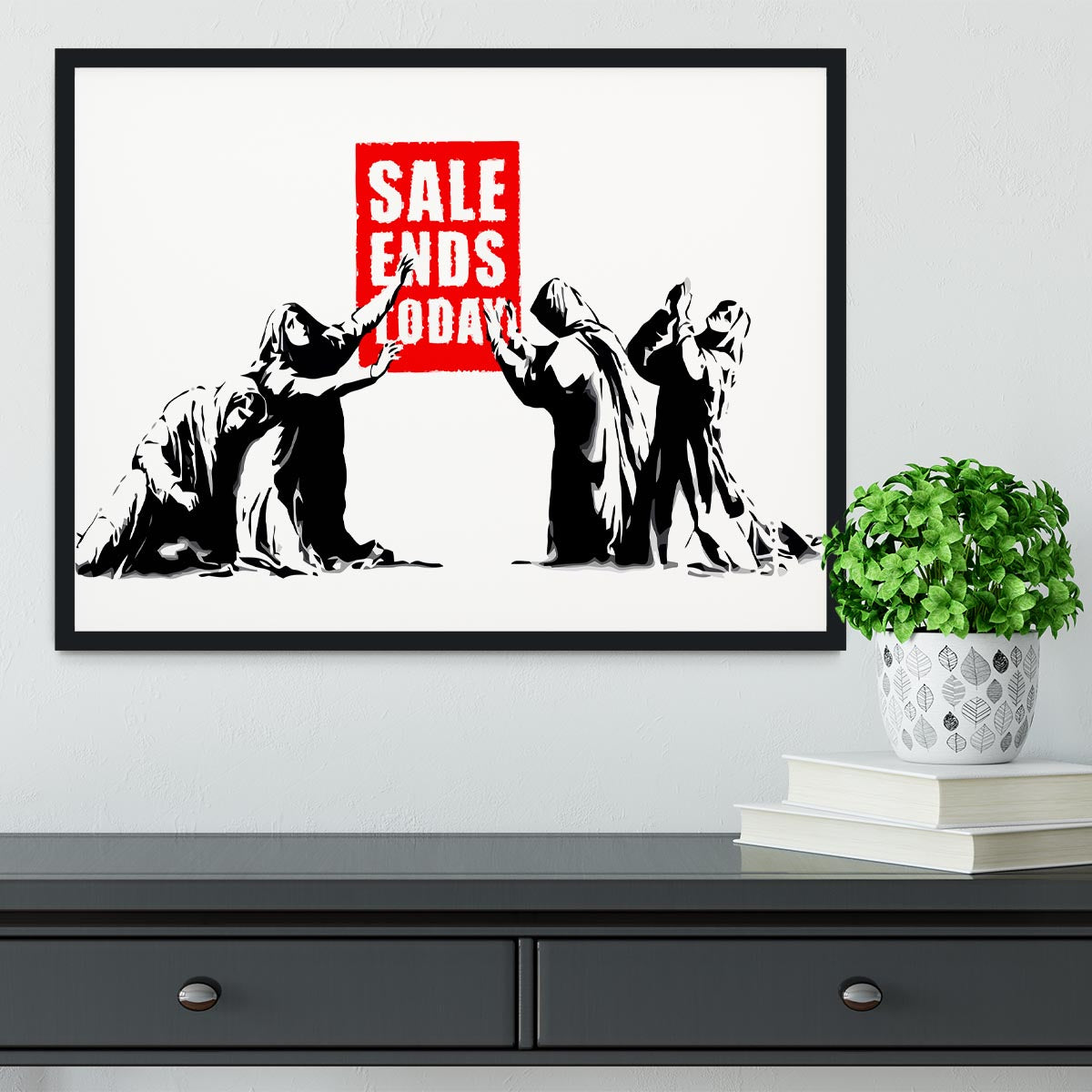 Banksy Sale Ends Today Framed Print - Canvas Art Rocks - 2