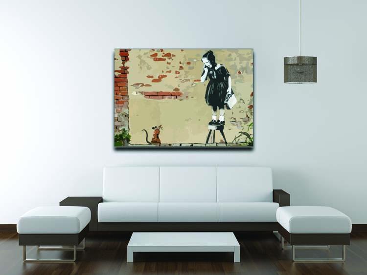 Banksy School Girl Mouse Canvas Print or Poster - Canvas Art Rocks - 4