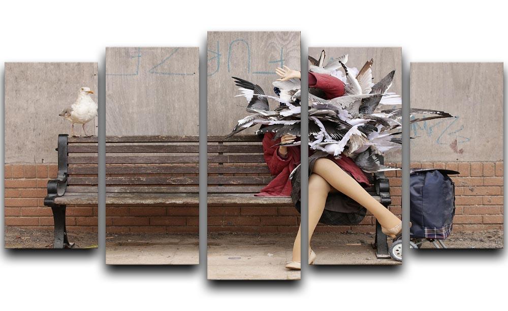 Banksy Seagulls 5 Split Panel Canvas - Canvas Art Rocks - 1