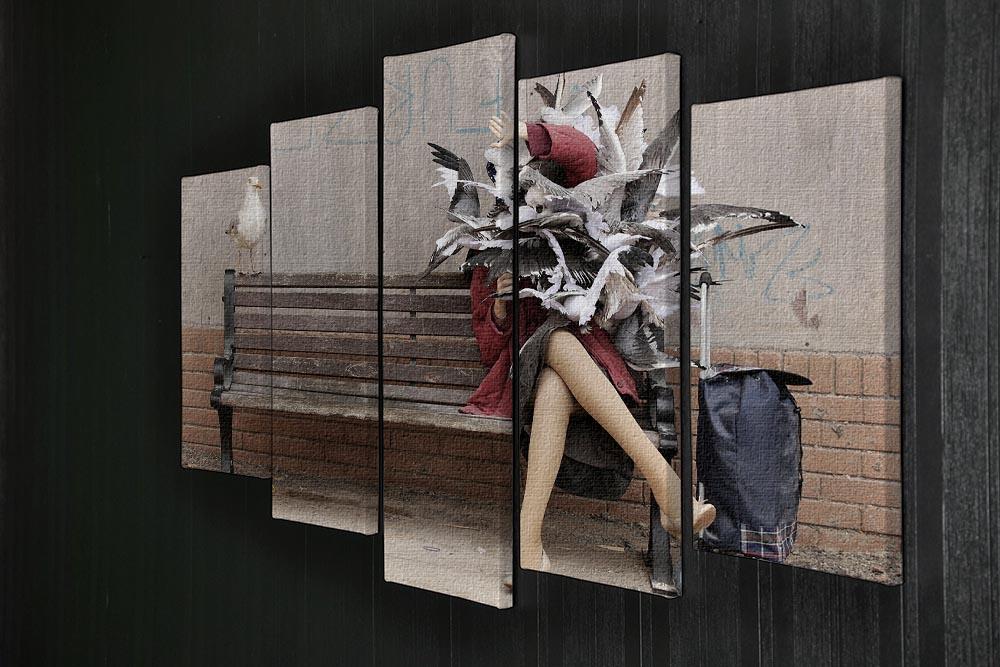 Banksy Seagulls 5 Split Panel Canvas - Canvas Art Rocks - 2
