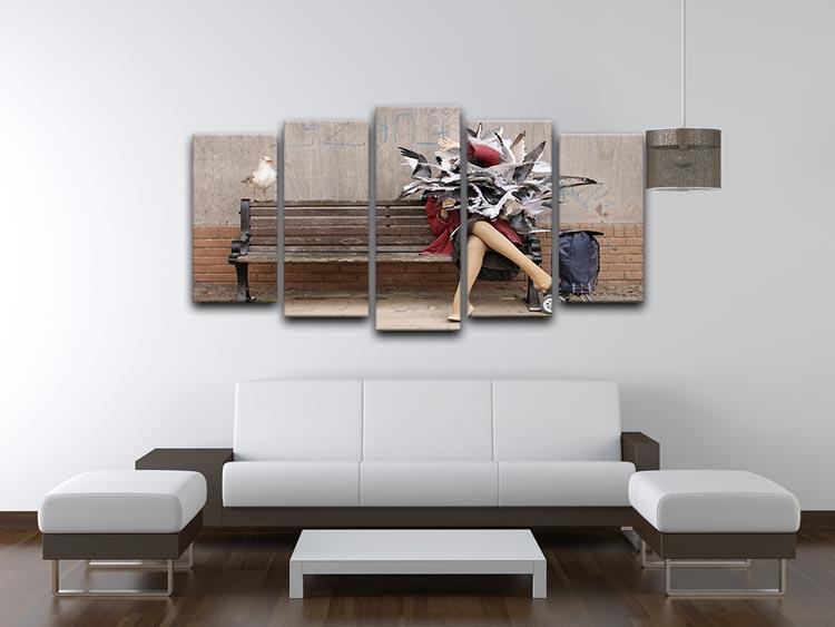 Banksy Seagulls 5 Split Panel Canvas - Canvas Art Rocks - 3