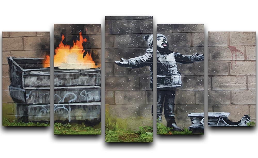 Banksy Seasons Greeting 5 Split Panel Canvas - Canvas Art Rocks - 1