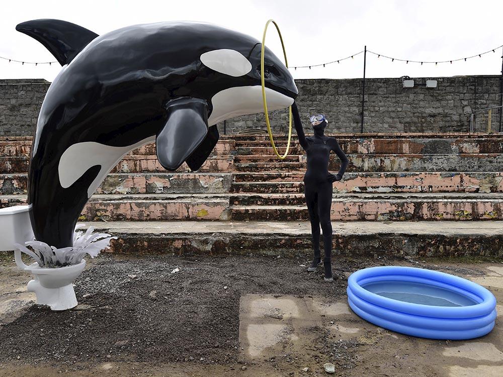 Banksy Seaworld Wall Mural Wallpaper - Canvas Art Rocks - 1