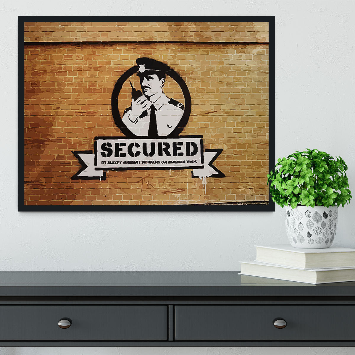 Banksy Secured Liverpool Framed Print - Canvas Art Rocks - 2