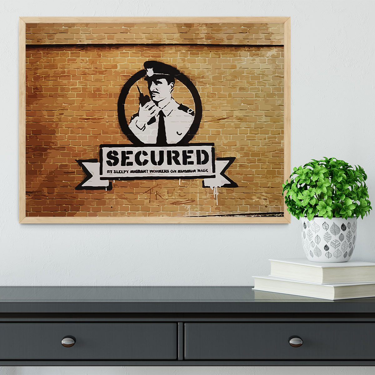 Banksy Secured Liverpool Framed Print - Canvas Art Rocks - 4