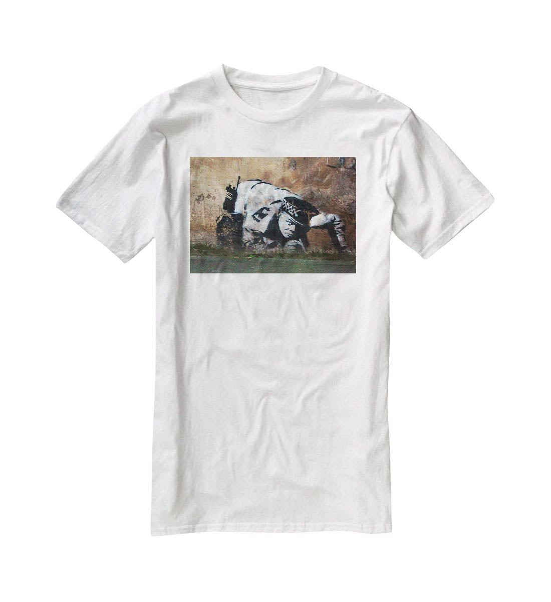 Banksy Snorting Policeman T-Shirt - Canvas Art Rocks - 5