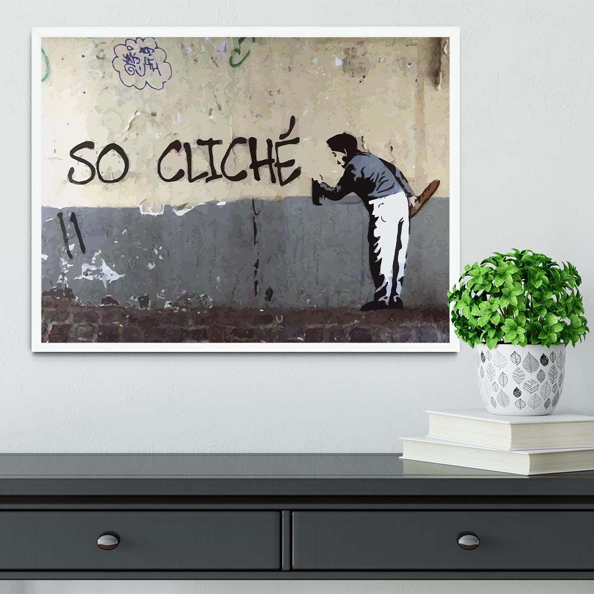 Banksy So Cliche Framed Print - Canvas Art Rocks -6
