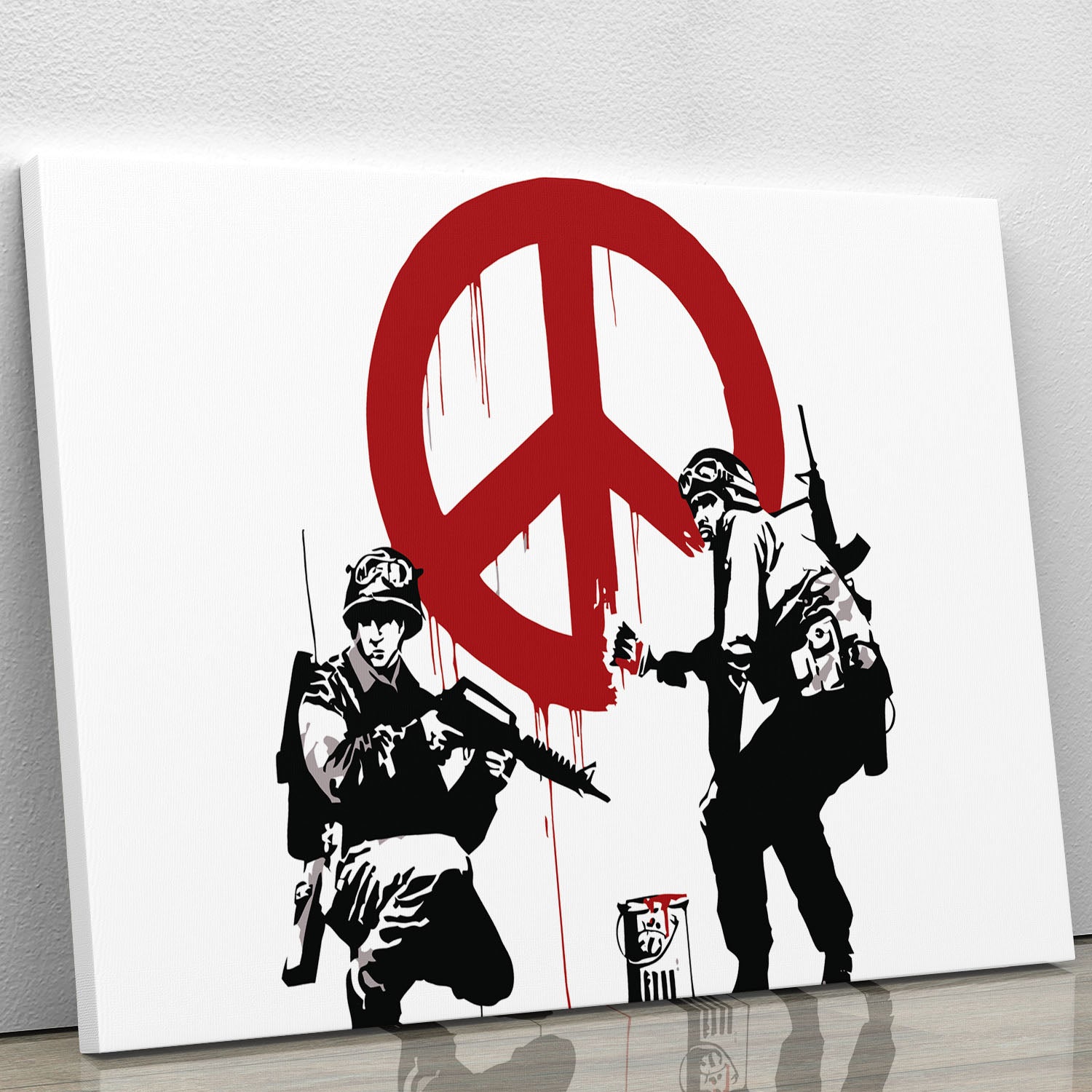 Banksy Soldiers Painting CND Sign Canvas Print or Poster - Canvas Art Rocks - 1
