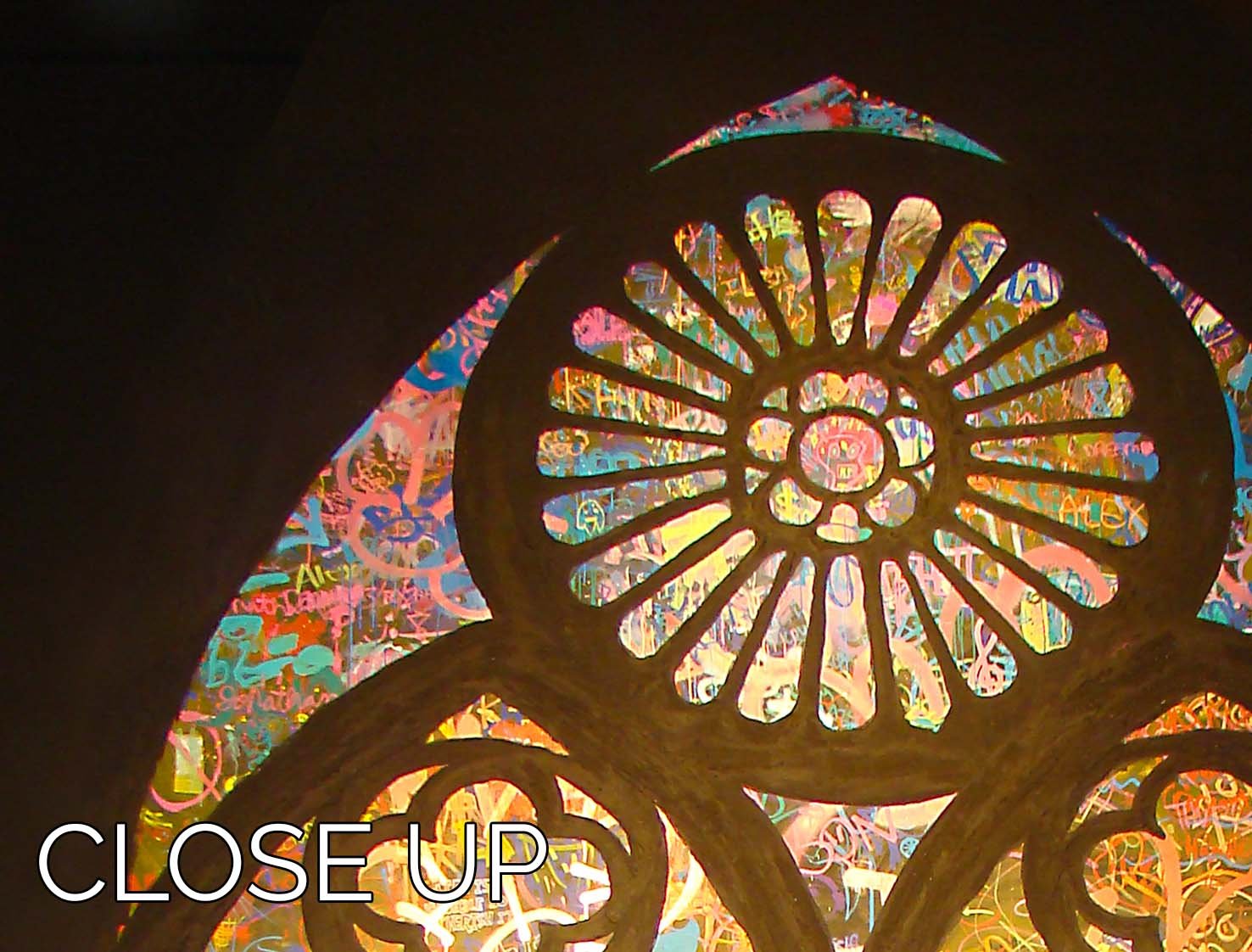 Banksy Stained Glass Window 3 Split Panel Canvas Print - Canvas Art Rocks - 3