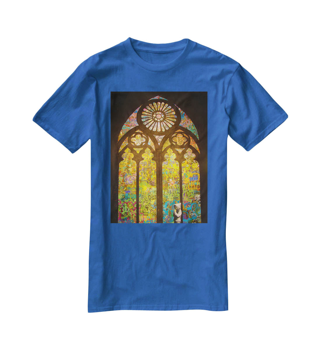 Banksy Stained Glass Window T-Shirt - Canvas Art Rocks - 2
