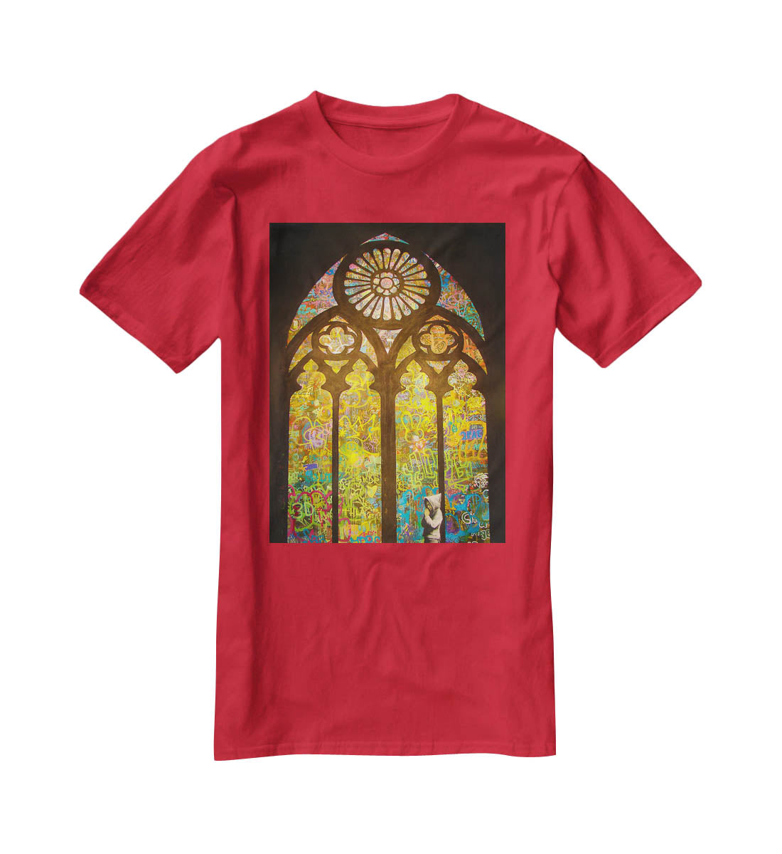 Banksy Stained Glass Window T-Shirt - Canvas Art Rocks - 4