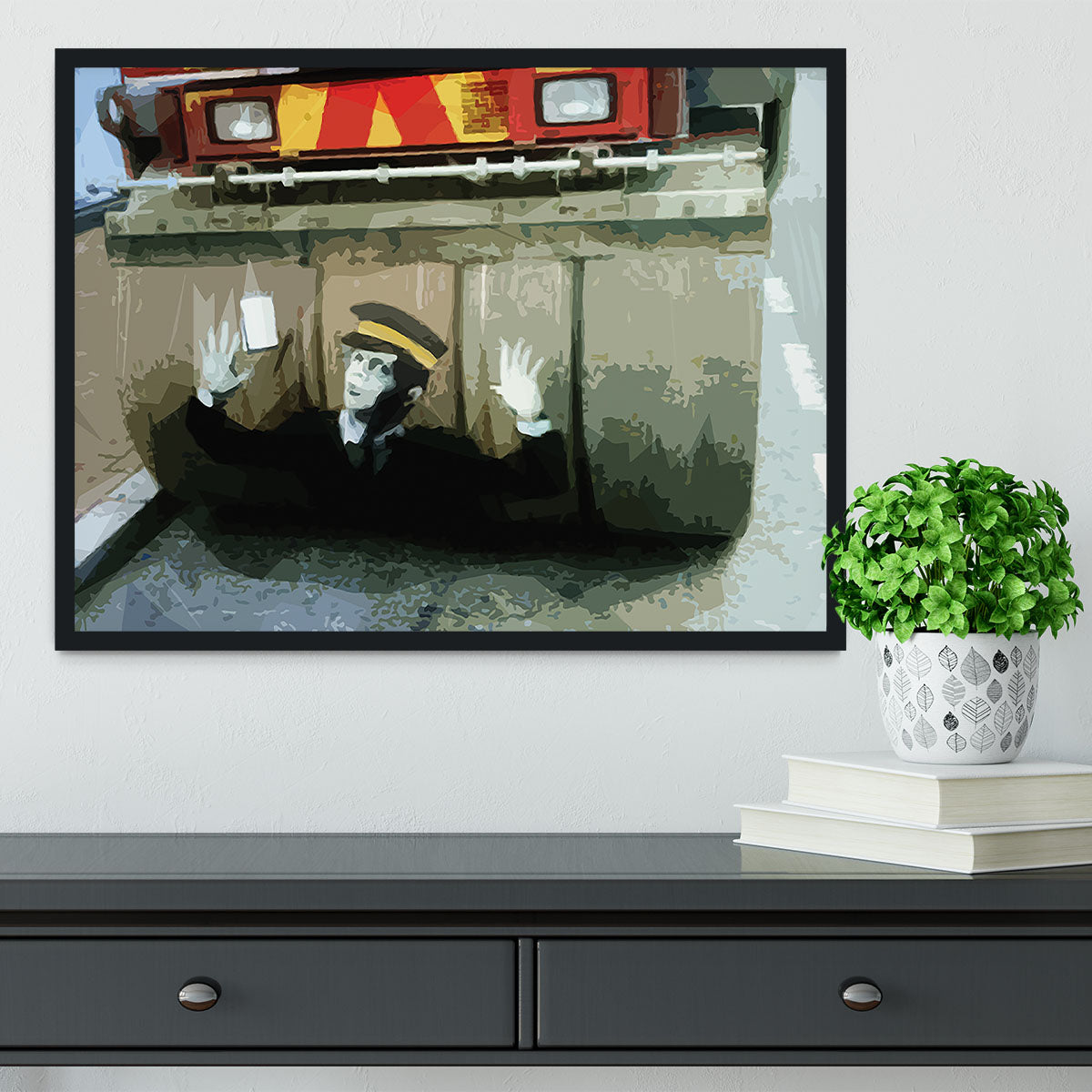Banksy Steamroller Traffic Warden London Framed Print - Canvas Art Rocks - 2