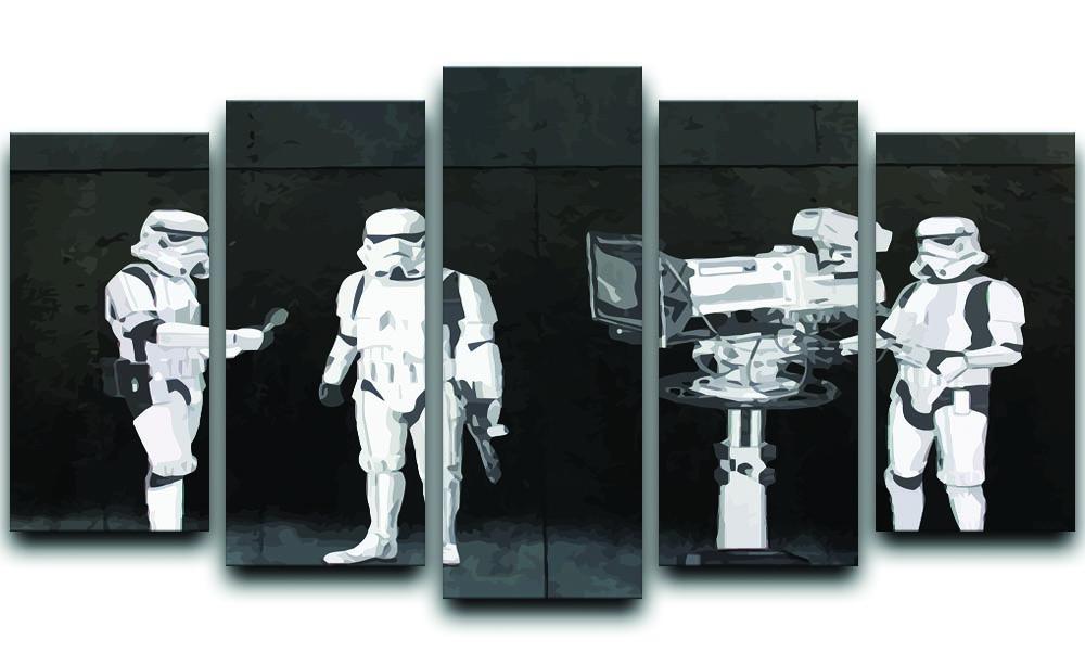 Banksy Stormtroopers Filming Oscars 5 Split Panel Canvas - Canvas Art Rocks - 1