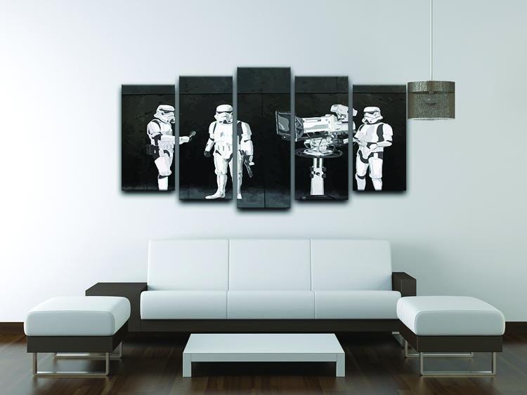 Banksy Stormtroopers Filming Oscars 5 Split Panel Canvas - Canvas Art Rocks - 3