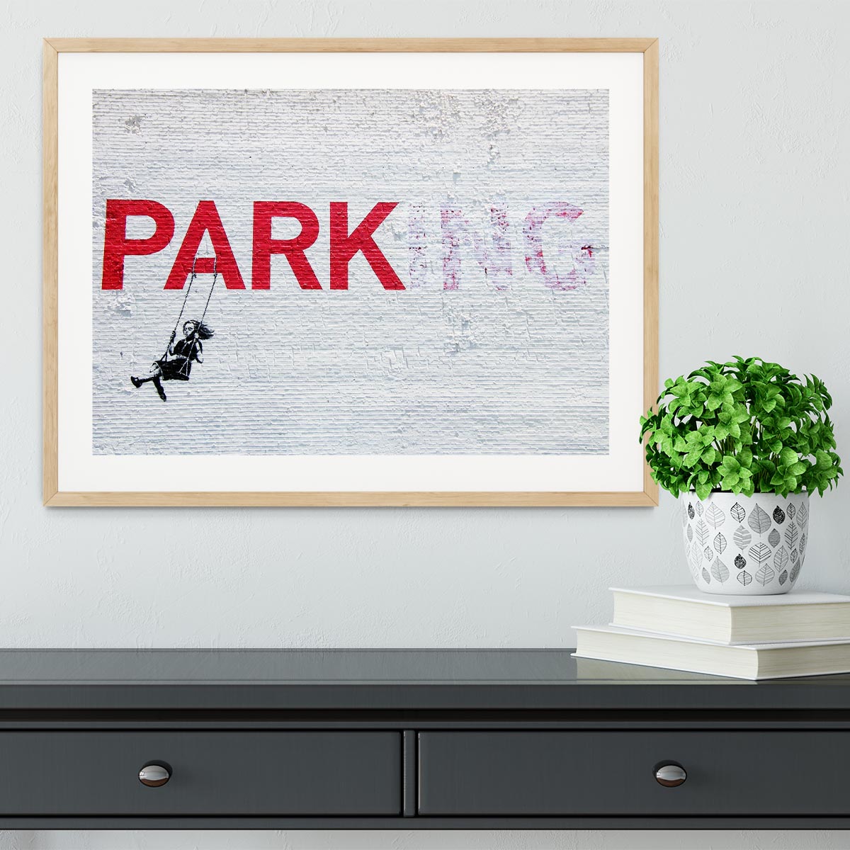 Banksy Swing Girl Framed Print - Canvas Art Rocks - 3