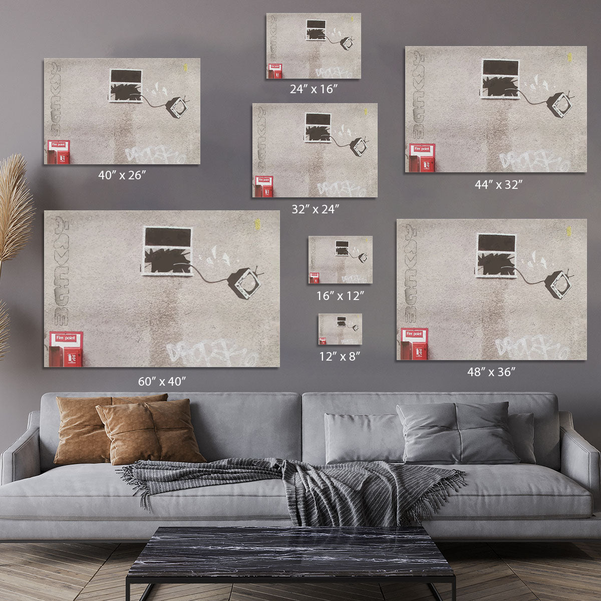 Banksy TV Through Window Canvas Print or Poster - Canvas Art Rocks - 7