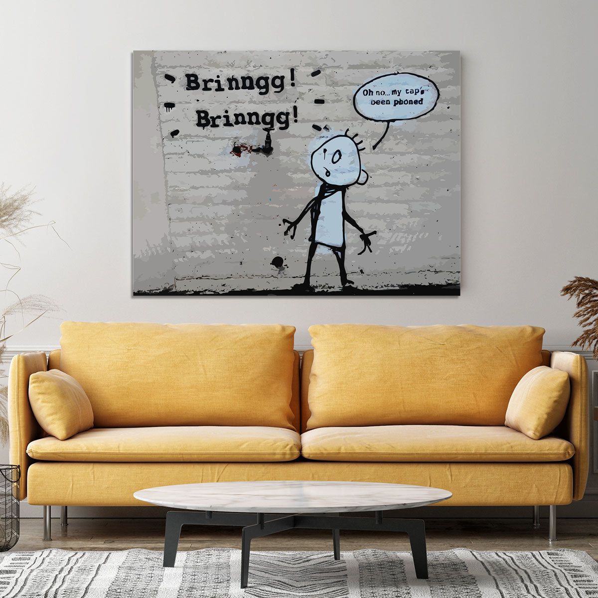 Banksy Tap Phoned Canvas Print or Poster - Canvas Art Rocks - 4