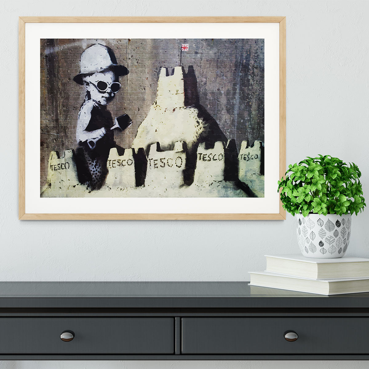 Banksy Tesco Sandcastle Framed Print - Canvas Art Rocks - 3