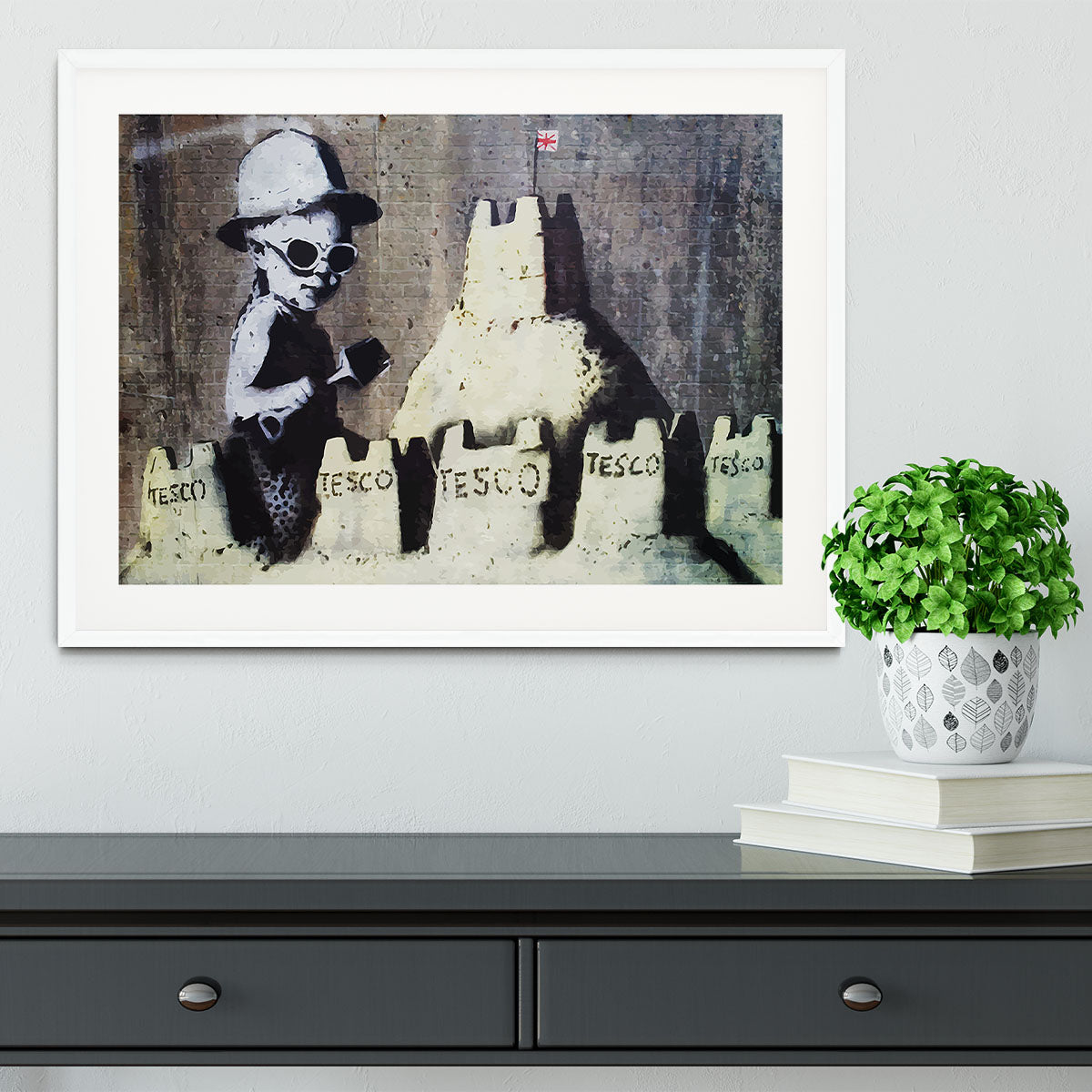 Banksy Tesco Sandcastle Framed Print - Canvas Art Rocks - 5