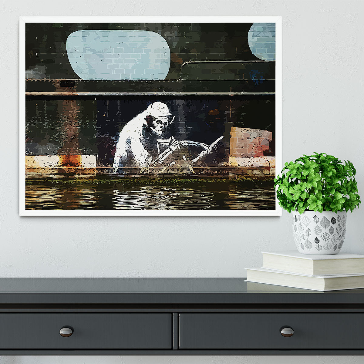 Banksy The Grim Reaper Bristol Framed Print - Canvas Art Rocks -6