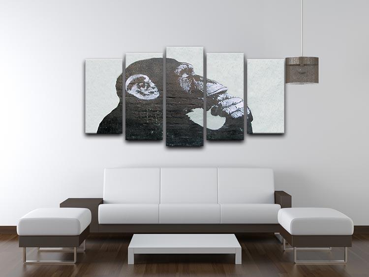 Banksy The Thinker Monkey 5 Split Panel Canvas - Canvas Art Rocks - 3