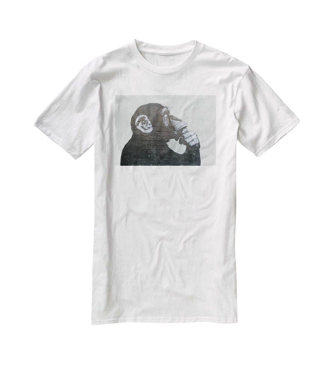Banksy The Thinker Monkey T-Shirt - Canvas Art Rocks - 5