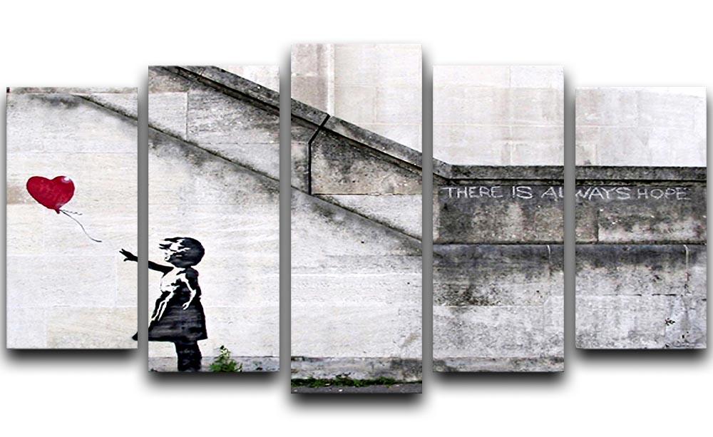 Banksy There is Always Hope 5 Split Panel Canvas - Canvas Art Rocks - 1