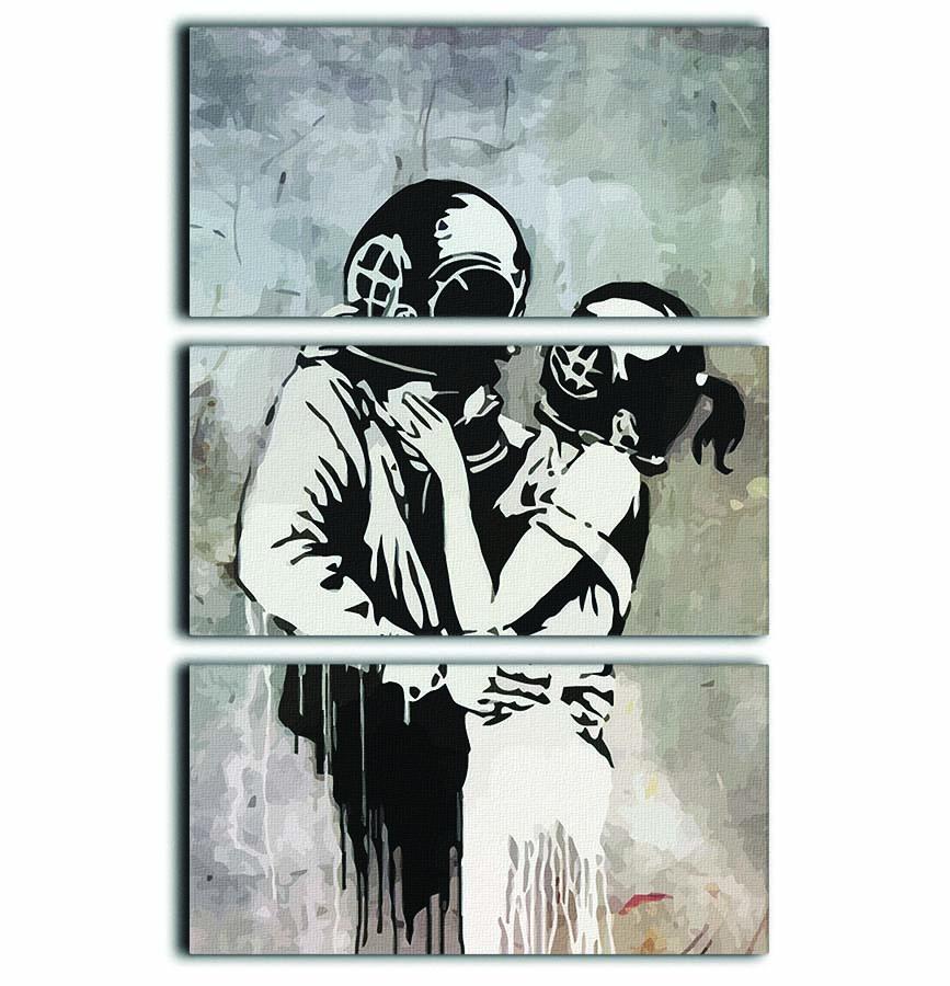 Banksy Think Tank 3 Split Panel Canvas Print - Canvas Art Rocks - 1