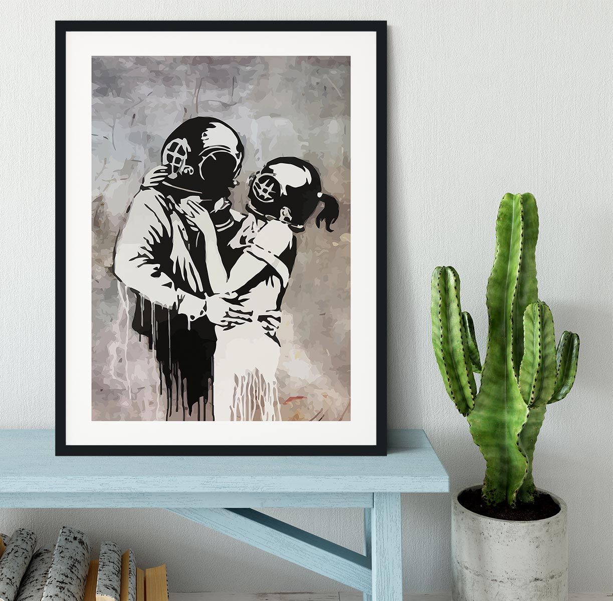 Banksy Think Tank Framed Print - Canvas Art Rocks - 1