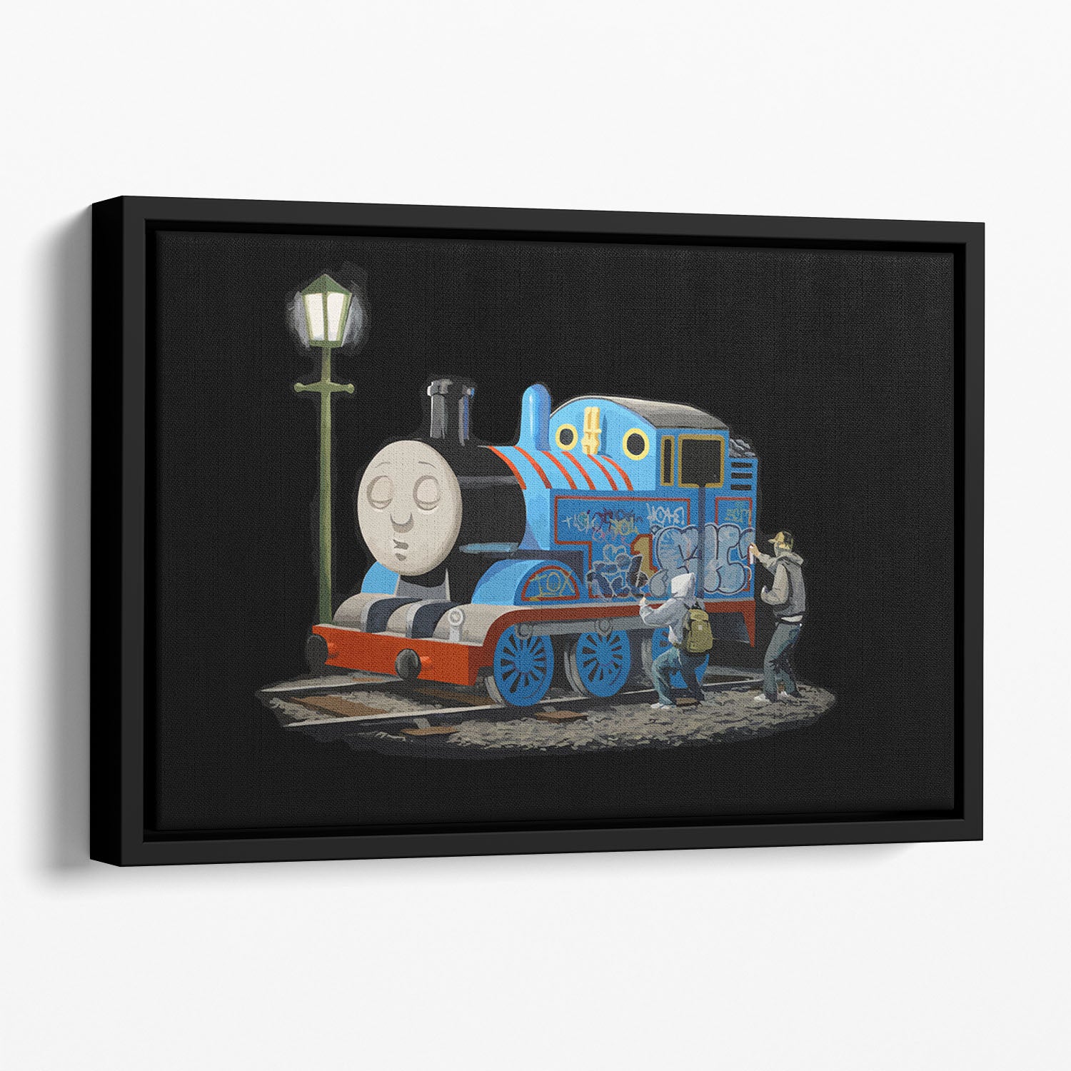 Banksy Thomas the Tank Engine Floating Framed Canvas