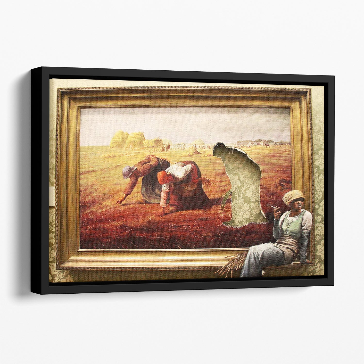 Banksy Time Out Floating Framed Canvas