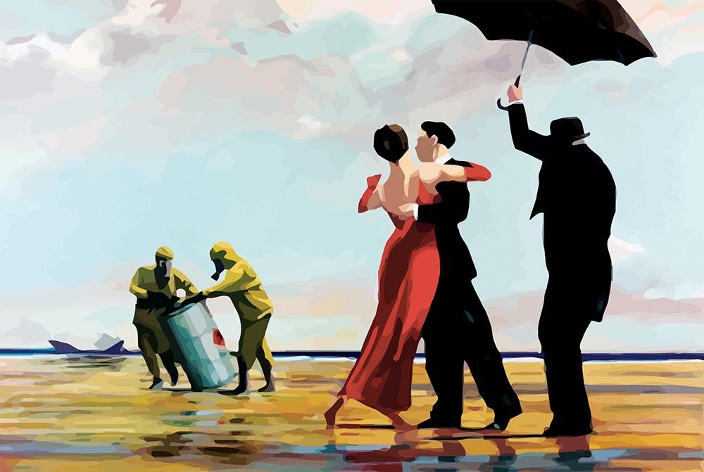 Banksy Toxic Beach Wall Mural Wallpaper - Canvas Art Rocks - 1