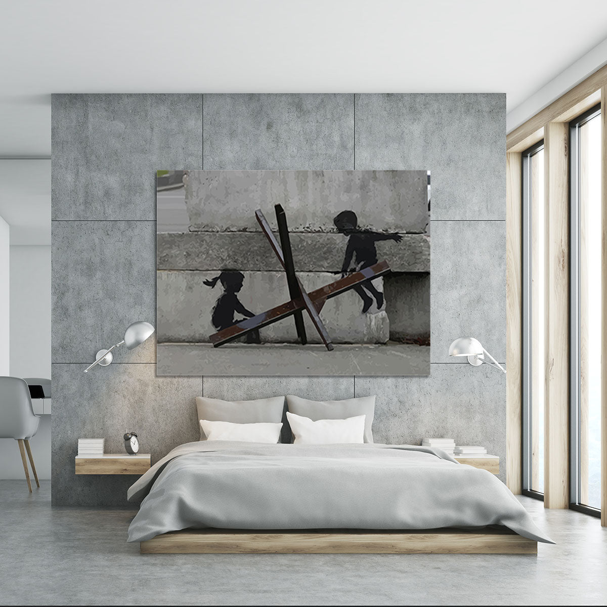 Banksy Ukraine Children Tank Trap See Saw Canvas Print or Poster - Canvas Art Rocks - 5