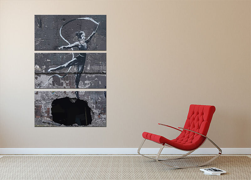 Banksy Ukraine Irpin Gymnast 3 Split Panel Canvas Print - Canvas Art Rocks - 2