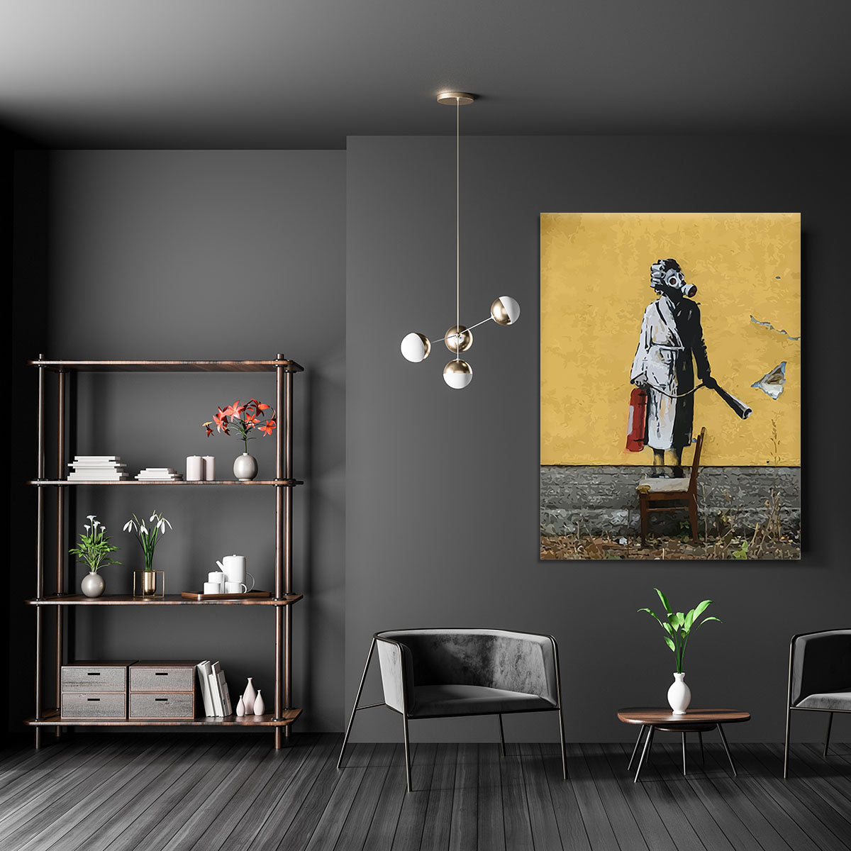 Banksy Ukraine Lady In Gas Mask Canvas Print or Poster - Canvas Art Rocks - 5