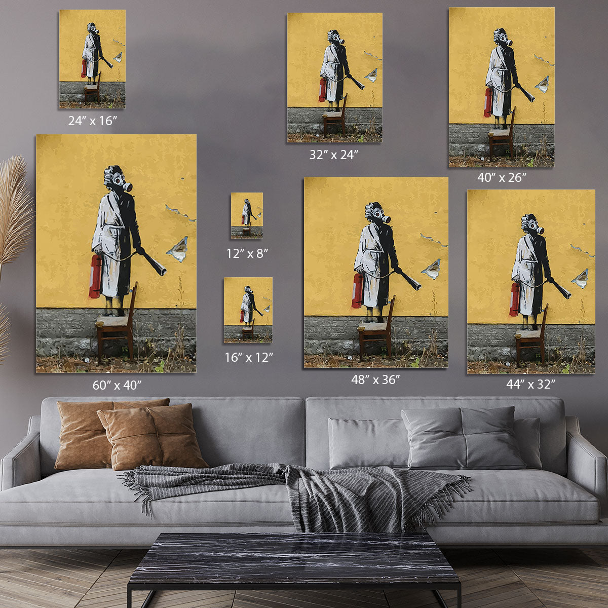 Banksy Ukraine Lady In Gas Mask Canvas Print or Poster - Canvas Art Rocks - 7