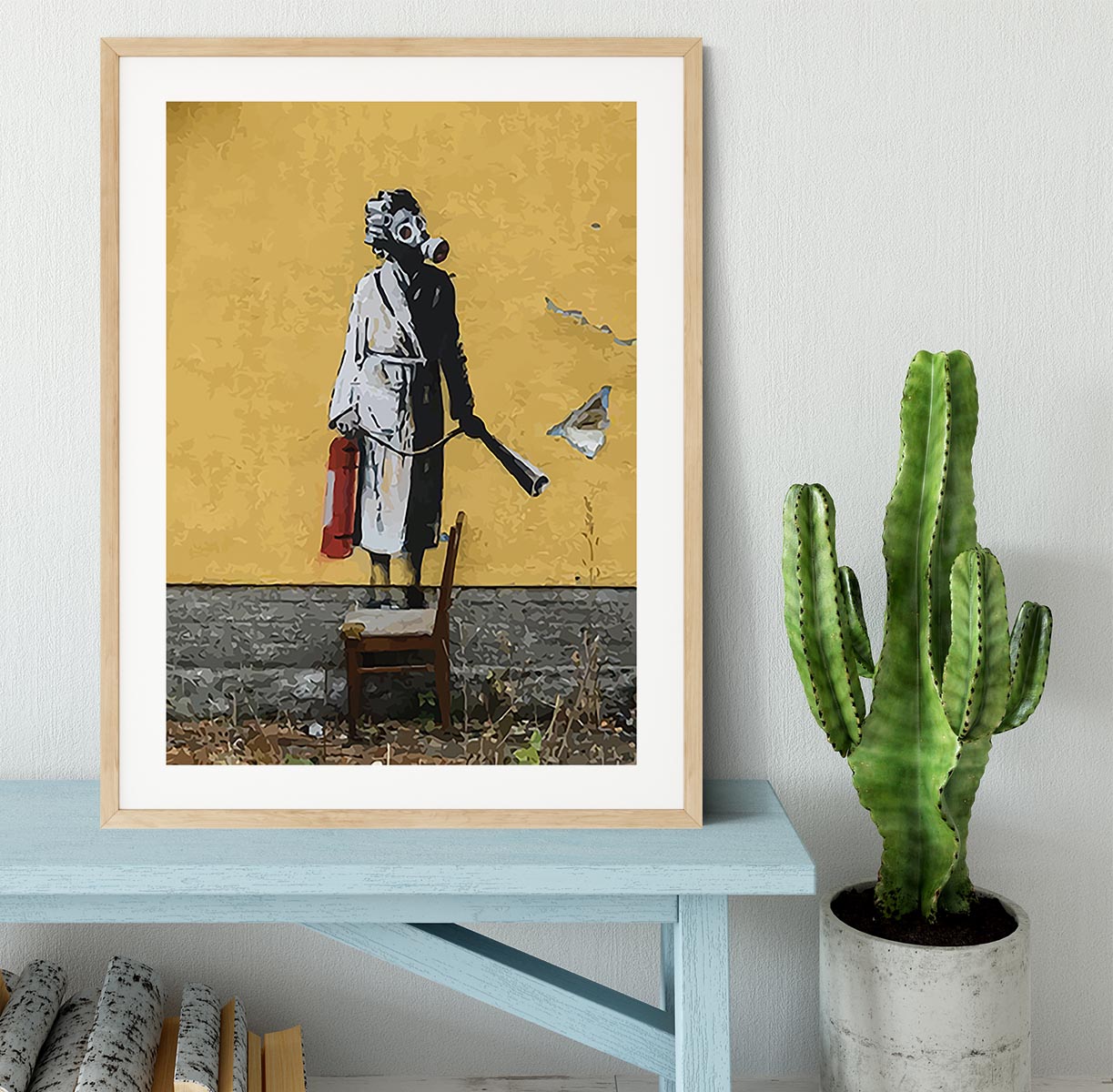 Banksy Ukraine Lady In Gas Mask Framed Print - Canvas Art Rocks - 3