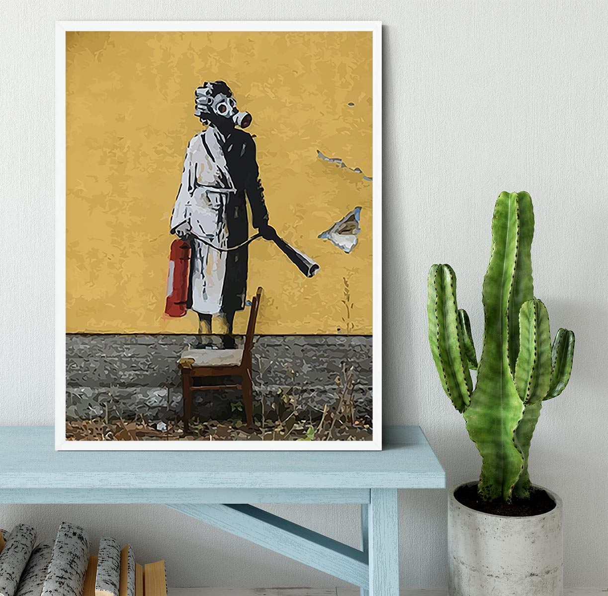 Banksy Ukraine Lady In Gas Mask Framed Print - Canvas Art Rocks -6