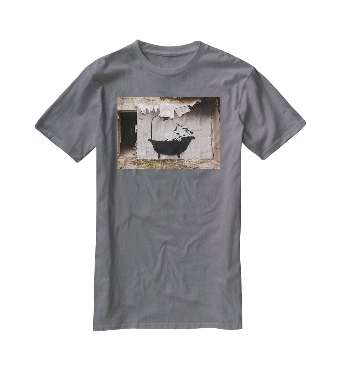 Banksy Ukraine Man In Bath T-Shirt - Canvas Art Rocks - 3