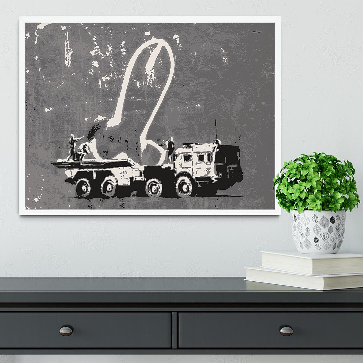 Banksy Ukraine Penis Missile Framed Print - Canvas Art Rocks -6