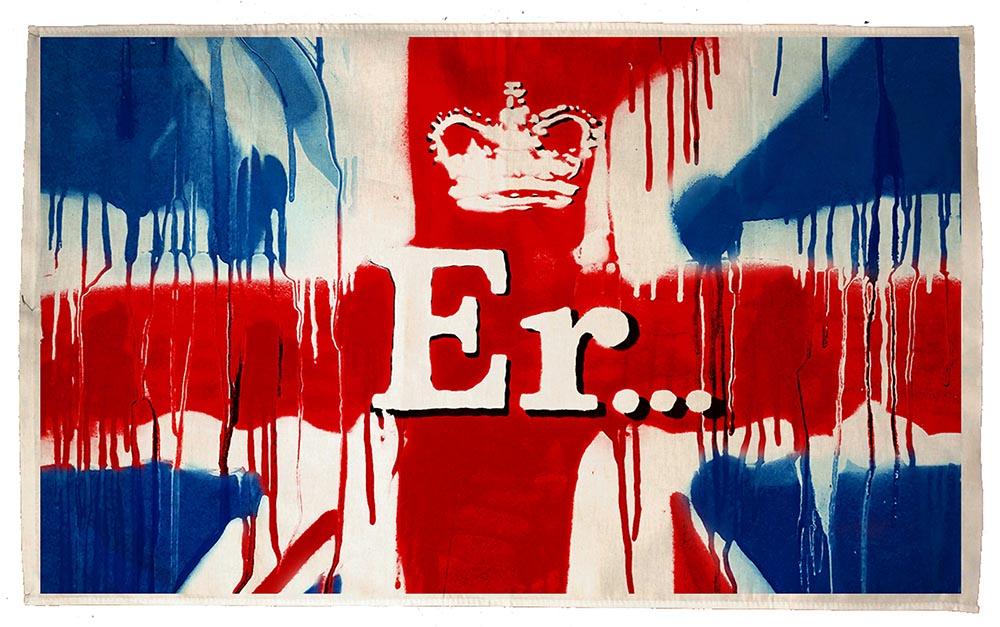 Banksy Union Jack ER Wall Mural Wallpaper - Canvas Art Rocks - 1
