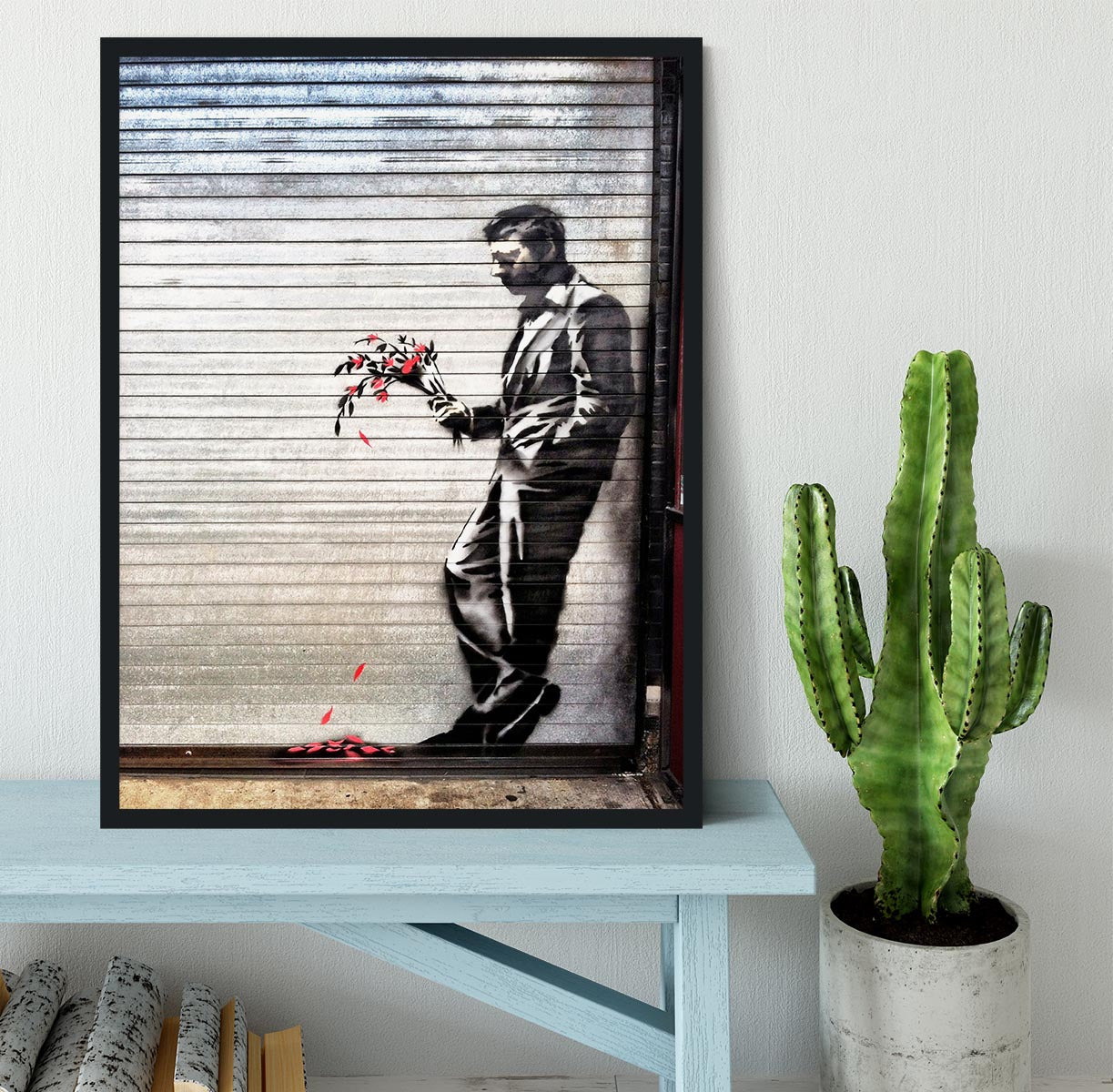 Banksy Waiting in Vain Framed Print