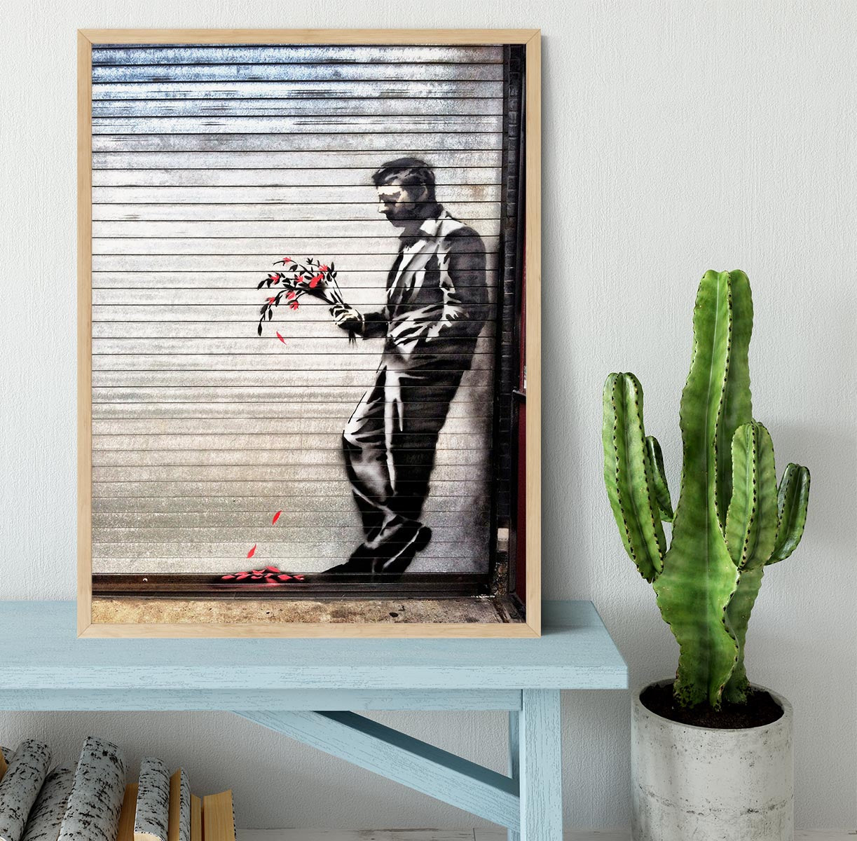 Banksy Waiting in Vain Framed Print