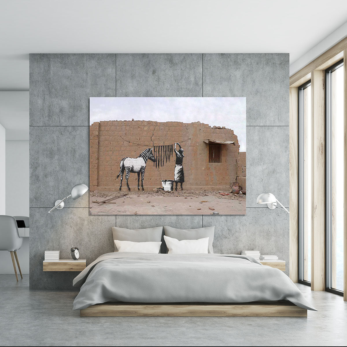 Banksy Washing Zebra Stripes Canvas Print or Poster - Canvas Art Rocks - 5